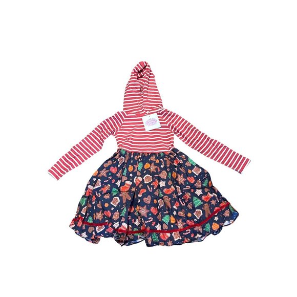 NWT Girl August Girls Baking Cookies Hooded Dress Size 7 - Picture 1 of 8